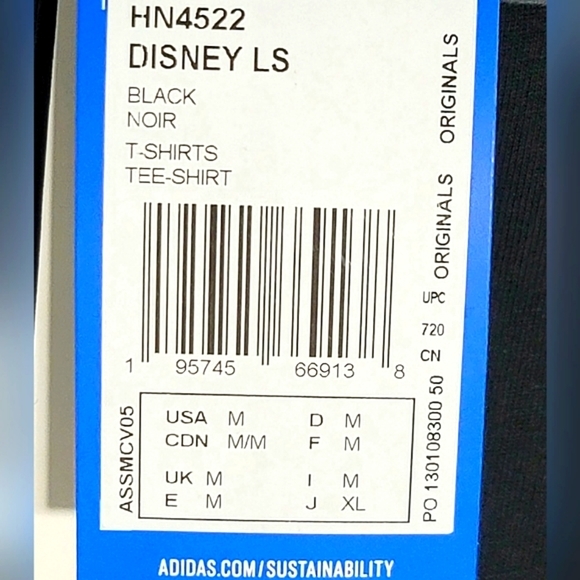 NWT Adidas x Disney Men's Long Sleeve T-Shirt Size M - Picture 13 of 14